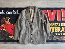 Vintage Pendleton Western Blazer Suit Jacket Size 42 Gray Wool Suede Patches USA