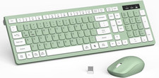 Wireless Keyboard and Mouse Combo Full Size Quiet Keys for Windows PC Mac