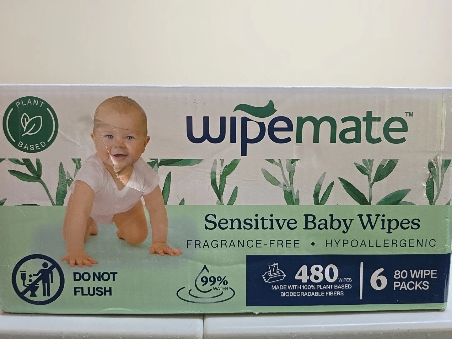 480ct Wipemate Sensitive FRAGRANCE FREE Baby Wipes 6-80 Wipe Packs
Opens in a new window or tab