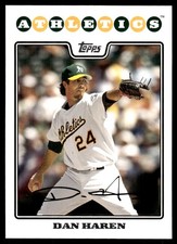 Dan Haren 2008 Topps #245 Oakland Athletics MLB READ FREE SHIPPING AutographDen