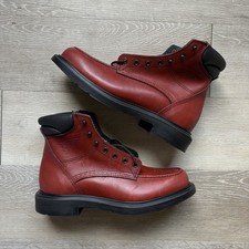 Red Wing 202 Supersole Work Boot Men Sz 8 D Moc Toe Oxblood Leather Made in USA