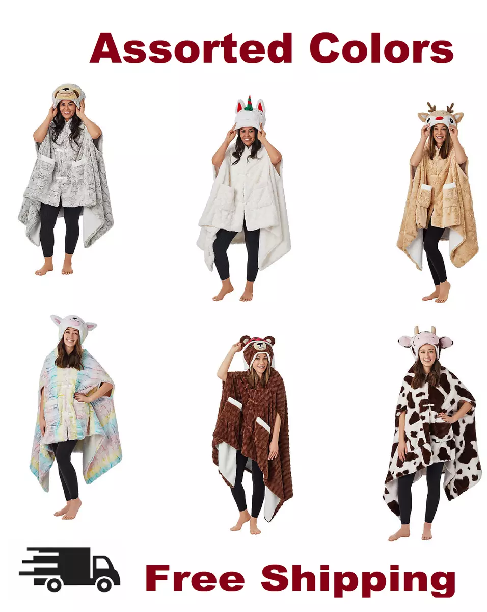 Cozy plush hooded critter wrap clearance