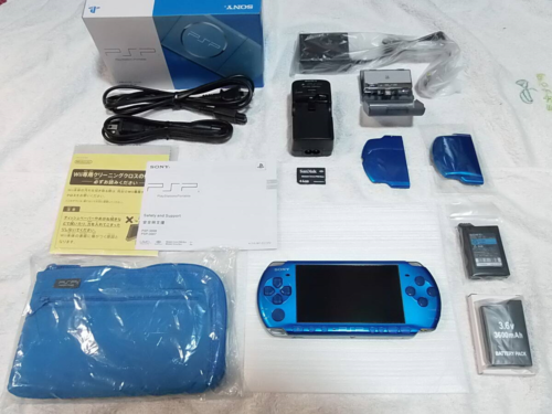 SONY PSP Playstation Portable Vibrant Blue PSP-3000VB Handheld System from Japan - Afbeelding 1 van 10