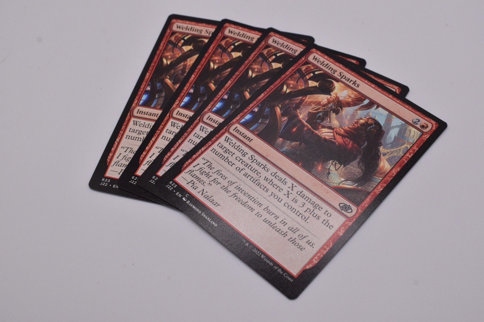 MTG-X4 Jumpstart 2022 Welding Sparks Card No. 623 Boost Your Deck