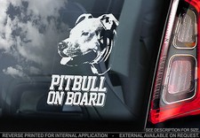 Pitbull - Car Window Sticker - American Terrier Dog on Board Sign Art Gift -TYP1