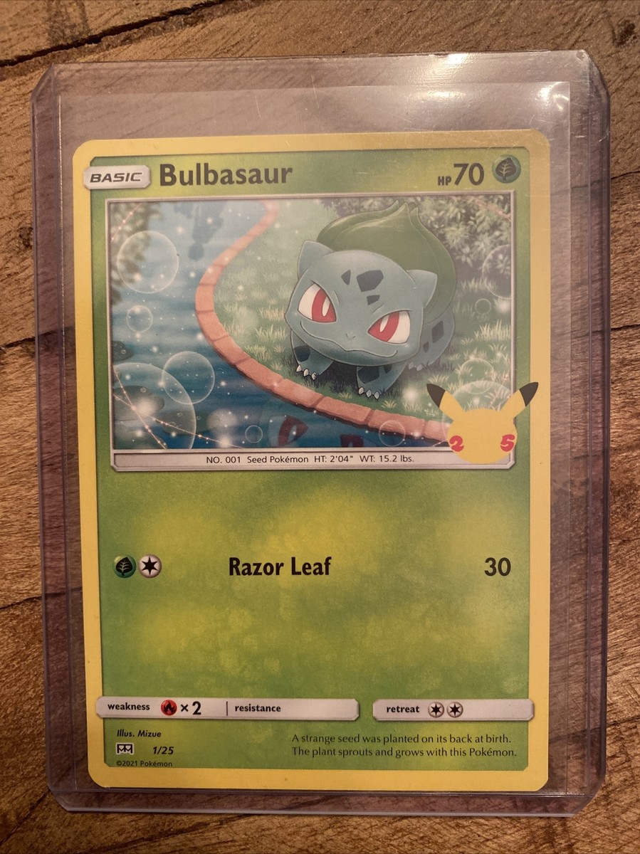 bulbasaur pokemon card mcdonalds PSA (NM-MT 8) Bulbasaur-holo #1 variation to centering Bulbasaur McDonalds Pokemon Promo Card