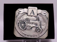 John Deere Silverplate Belt Buckle Model ‘A' Tractor Auction