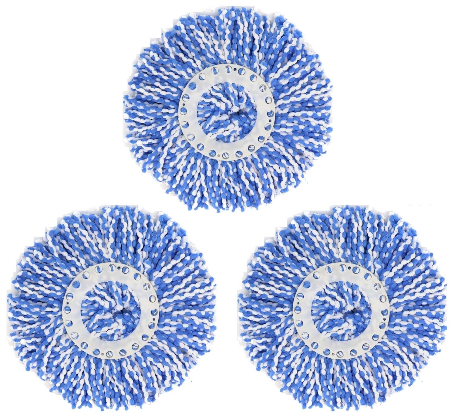 3 Pack 360 Spin Magic Mop Replacement Heads – Round Microfiber Standard Size  