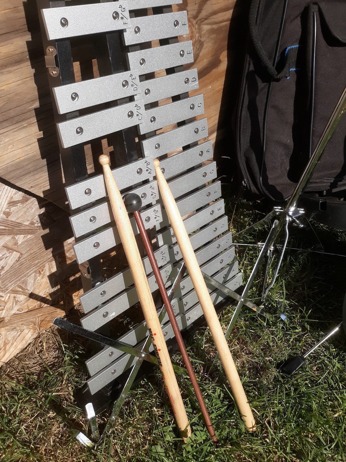 Student Percussion Xylophone Metal Bell Kit w/ Rolling Case M Drum pad