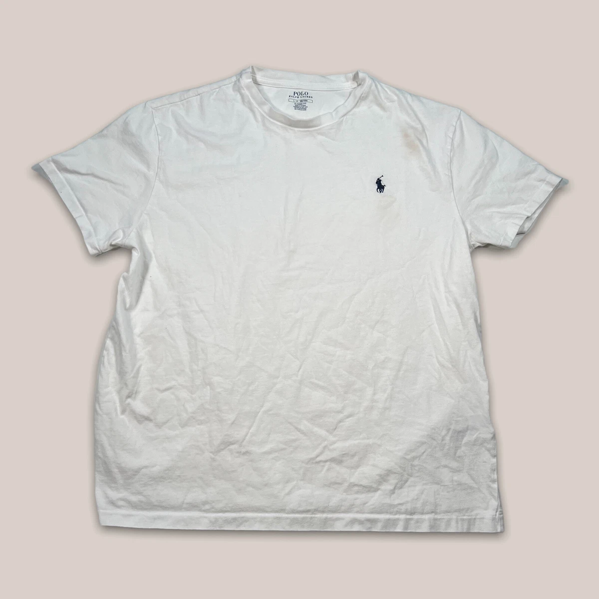 White polo crew neck t shirt 2025