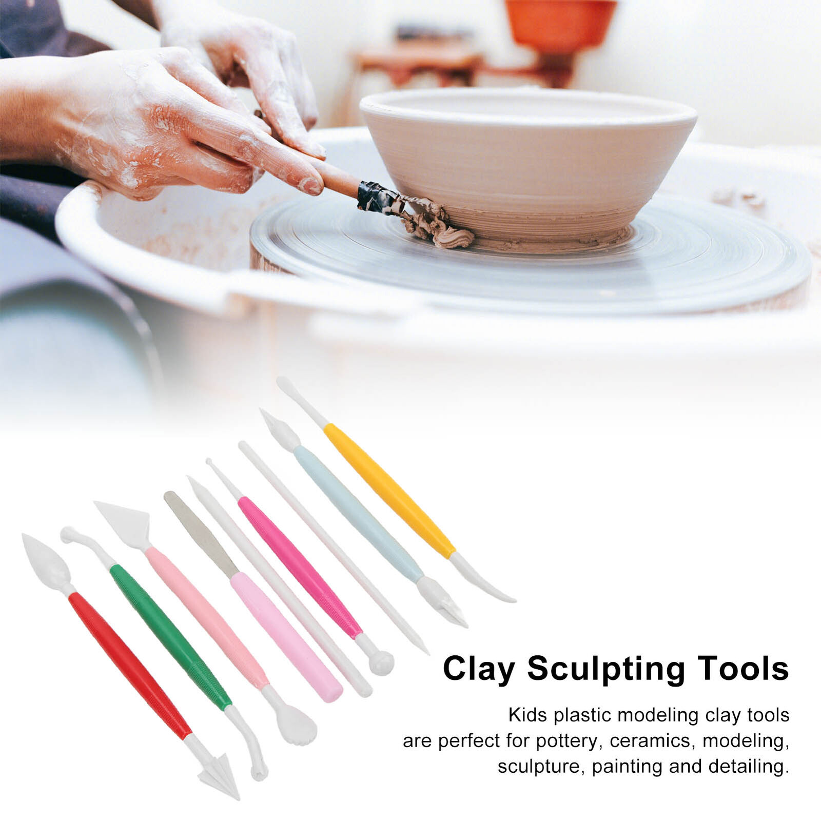 Kids Plastic Modeling Clay Tools Smoother Edges Pottery Clay Sculpting  Tools FFG