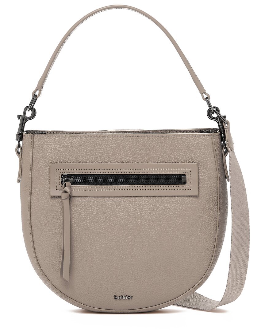 Женская седельная сумка Botkier Beatrice из кожи через плечо серого цвета