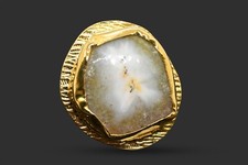 Natural Yellow 18K Gold Plated Solar Druzy Sizable Ring Overlay Jewelry Sp-361