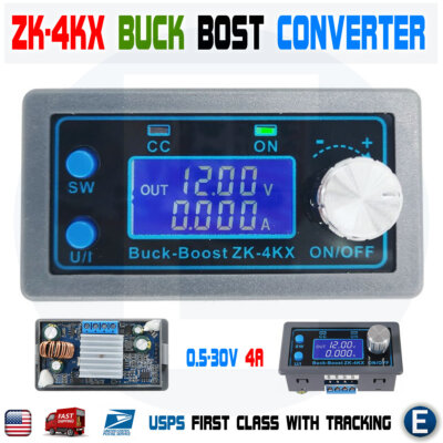 ZK-4KX CNC DC DC Buck Boost Converter CC CV 0.5-30V 4A Power Module Adjustable