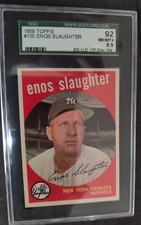 1959 Topps 155 Enos Slaughter SGC 8.5 NM-MT+ POP 4 NONE HIGHER HOF