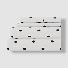 Ienjoy Home White Soft Dots Pattern 4-Piece Bed Sheets Set Size Queen
