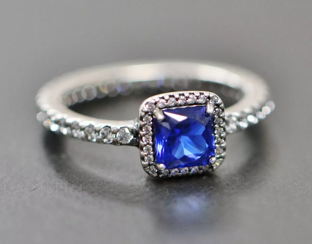 Square Sparkle Halo Ring