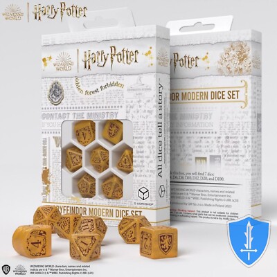 Harry Potter - Gryffindor Modern Gold Dice Set (7) Q-Workshop D&D RPG
