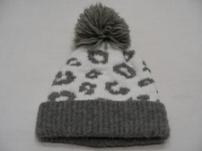 Gray  White - 12-24 Months Size Stocking Cap Beanie Hat 