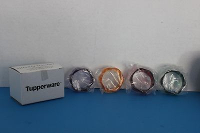 Tupperware Sheerly Elegant Gemstone NAPKIN RING Set of 4~Colorful table addition