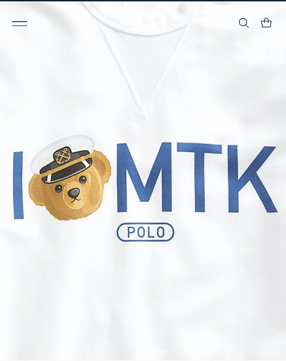 Authentic Polo Bear Ralph Lauren MTK Bear I❤️Montauk Crewneck 