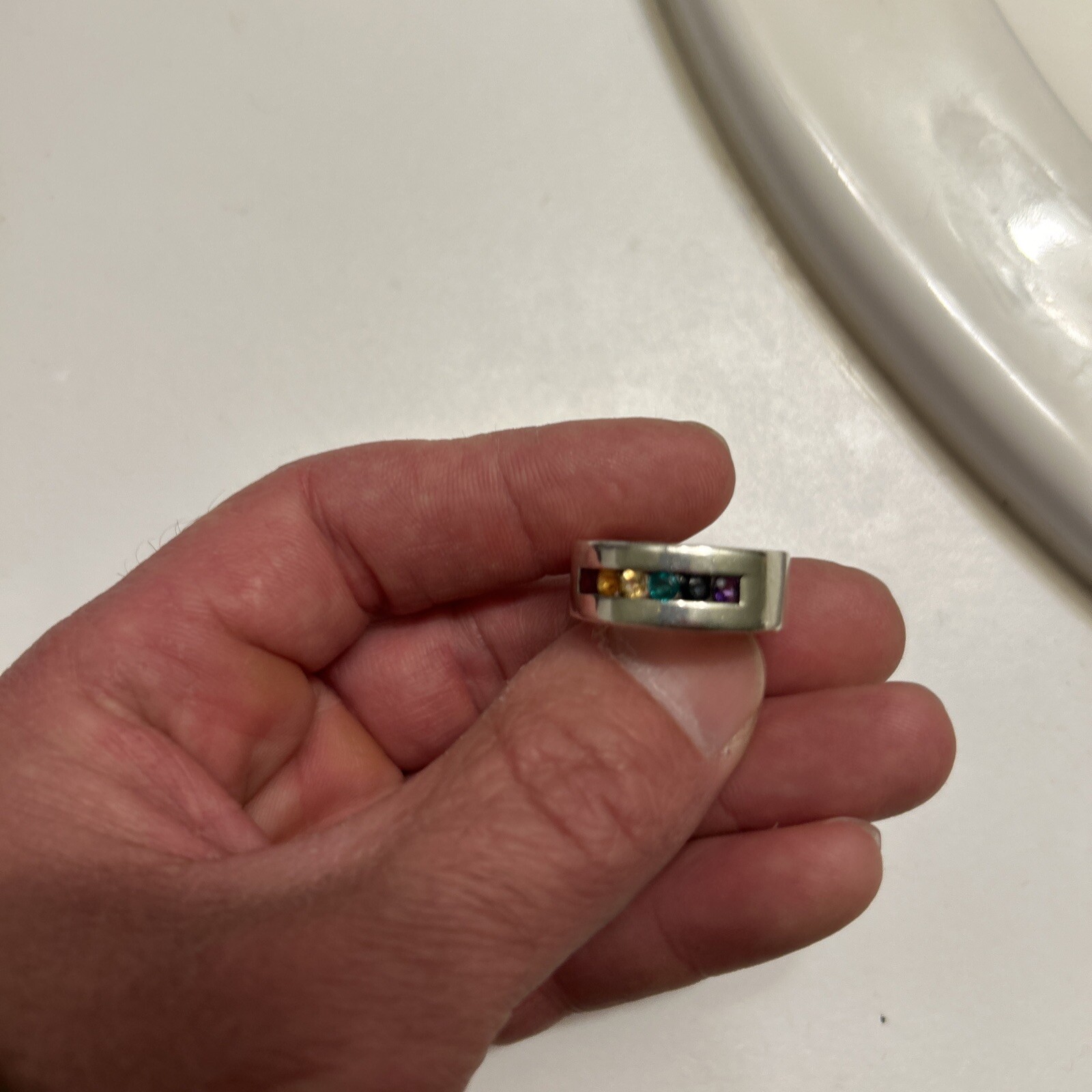925 Silver Rainbow Ruby Emerald Citrine Sapphire … - image 5