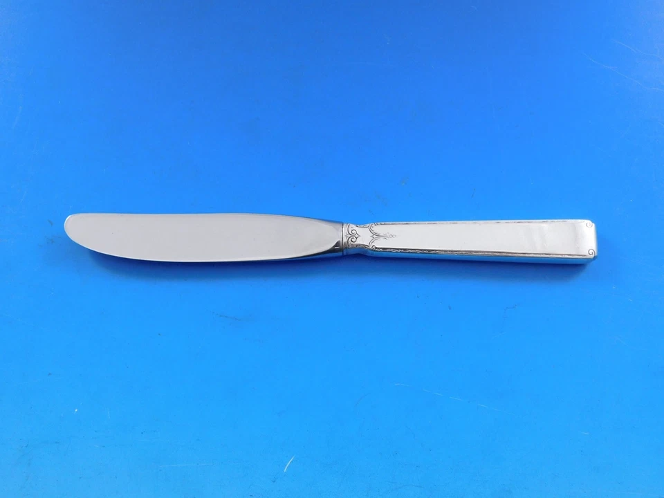 Antiguo juego de 12 esparcidores de mantequilla de plata esterlina de encaje por toalla HH moderno de 6 1/4" Foto 4 de 4