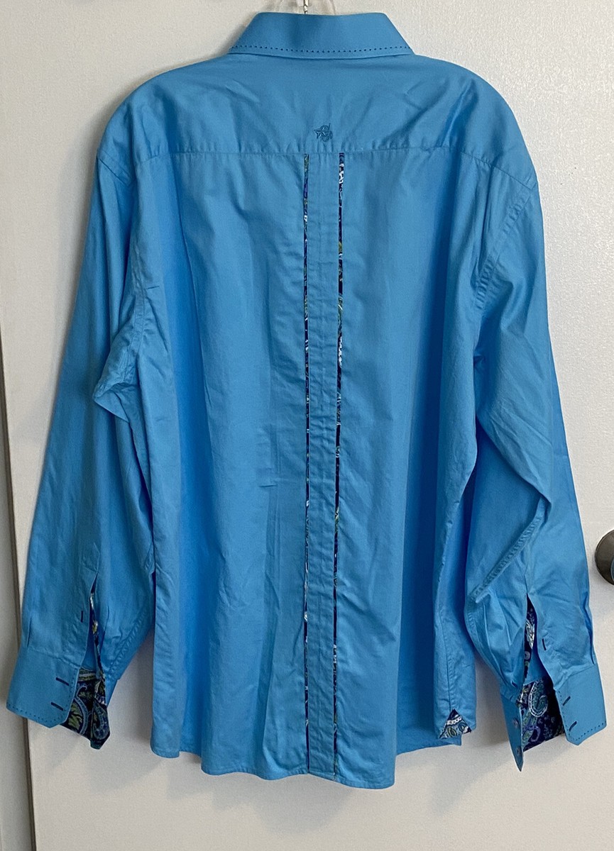 Stone Rose Men's SZ 6/XXL Jet Blue with Pattern Long Sleeve Button