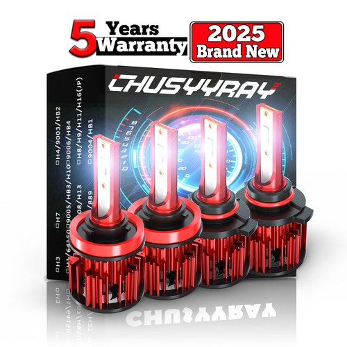 For Chevy Suburban Tahoe 2008-2014 4x 9005 H11 LED Headlight High Low Beam Bulbs