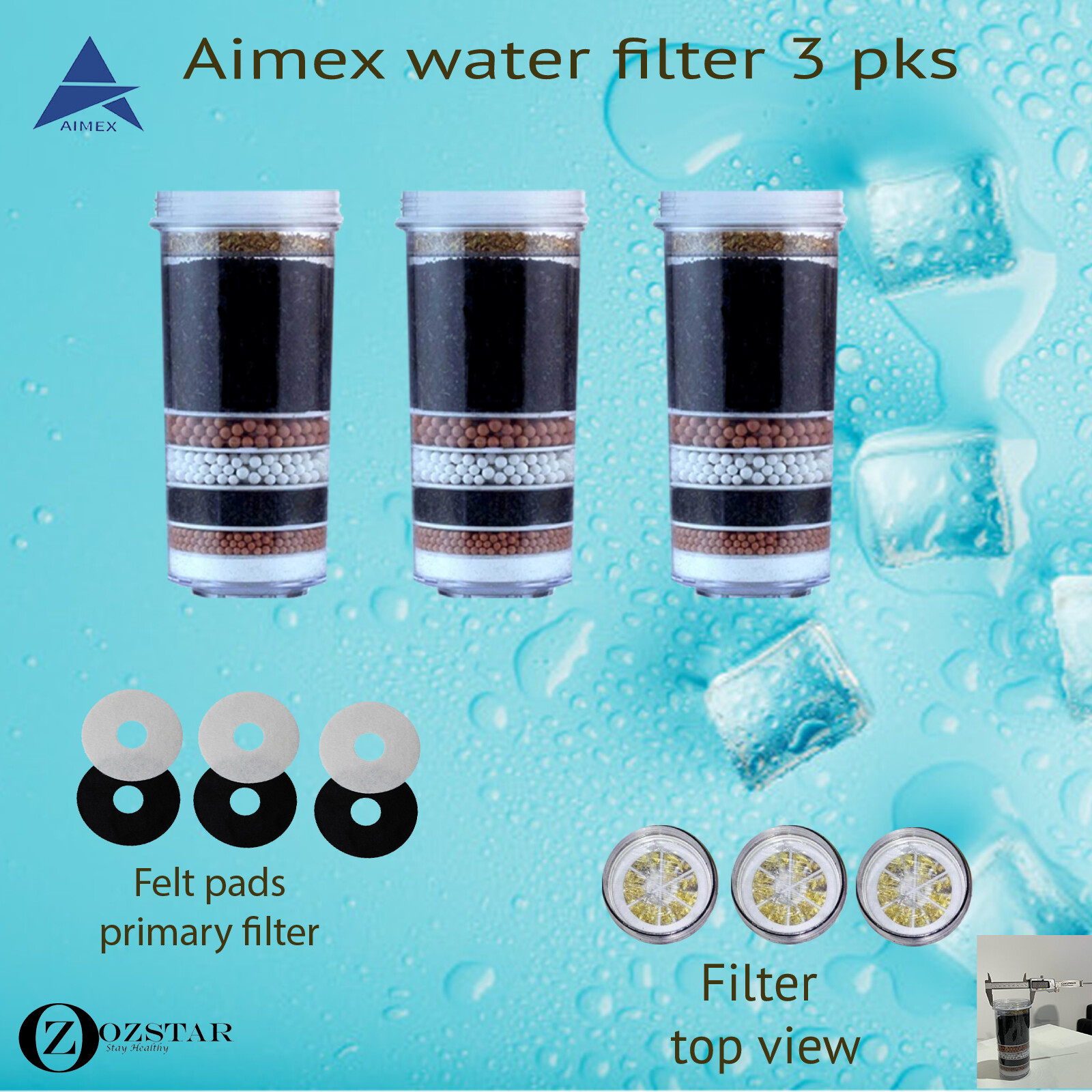 Aimex Water Filter Bottle Purifier 8 Stage Ceramic 16L/20L Bench Top