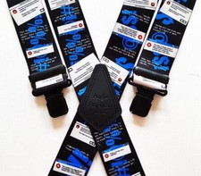 Mens Braces Heavy Duty 2" Computer Error Dinner Suit Work Trousers Black Clips