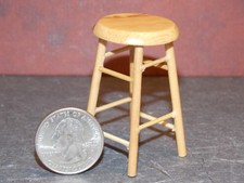 Dollhouse Miniature Wooden Stool Kitchen 1:12 one inch scale E114 Dollys Gallery