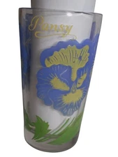 MCM Peanut Butter Drinking Juice Glass Tumbler Boscul Pansy Estate find 5"