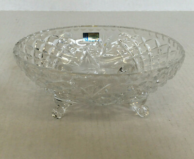 vintage tritschler winterhalder cut crystal glassware footed dish bowl 