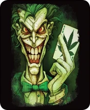 60x80 The Toker Green Weed Joker 420 Clown Mink Faux Fur Twin Size Throw Blanket