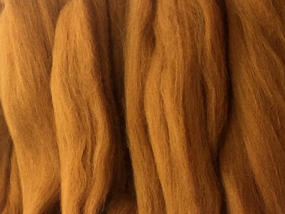 Merino Wool Top Roving Cinnamon Spice Brown - Image 4 of 4