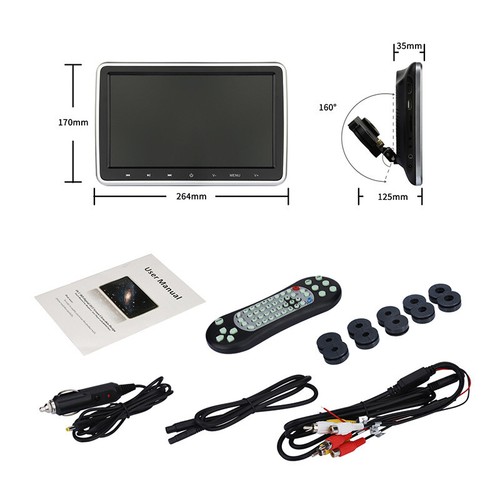 10.1" Car DVD Player Headrest Mount Rear Seat Monitor Video AV in & Out USB SD - Picture 2 of 12