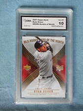 2007 Upper Deck Ryan Braum #ROM4 Rookie Of The Month GEM MT 10 - Brewers