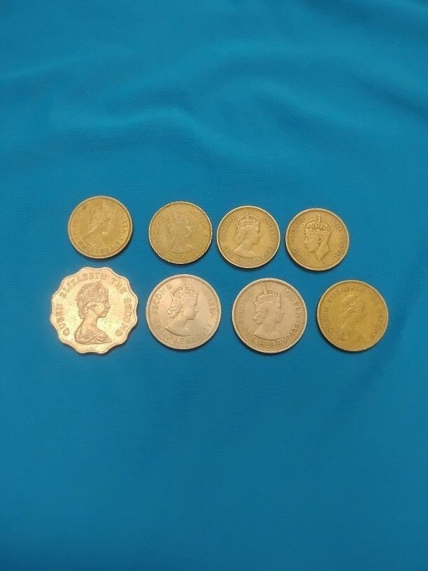 Lot Of 8 Vintage Old Hong Kong Coins From 1950's - 60's & 70's
