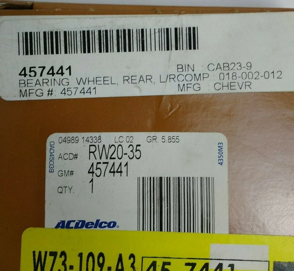 RW20-35 ACDelco GM 457441 45-7441 Wheel Bearing - Fits GMC P3500 1998 1999 - Image 2 of 4