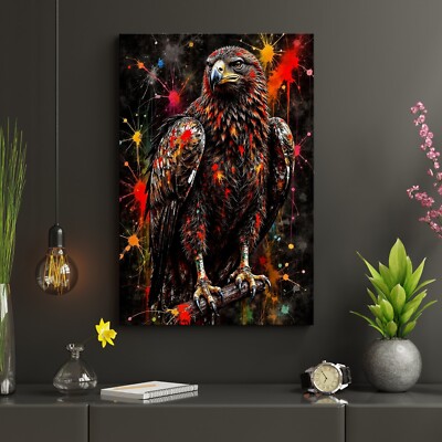   Wandbild, Bunt Vogel Adler, abstrakte Kunst Acrylglas, Leinwand oder Poster