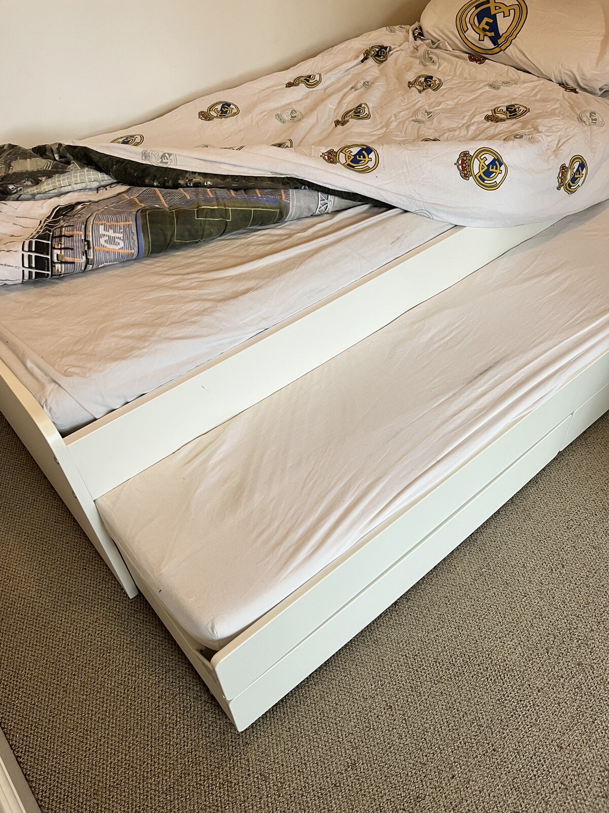 IKEA SLAKT Bed, with 2 Storage drawers, + 2 mattresses eBay