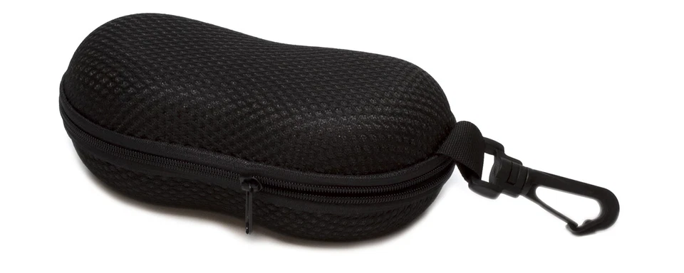 Sporty Semi Hard Sun Sunglass Case w/Safety Hook for Large Frames Soft Interior - Image 2 of 4