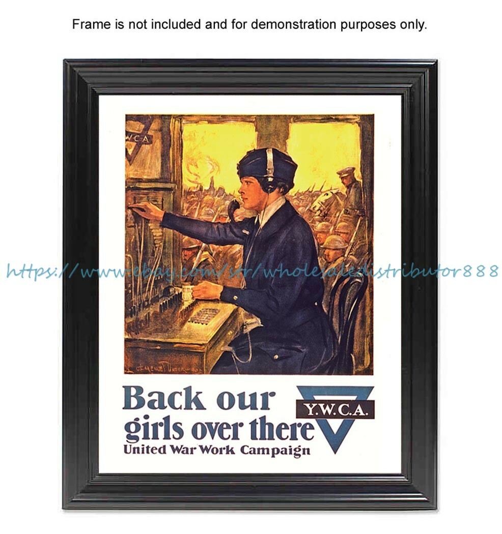 wall art for sale WW1- 1918 propaganda war poster over there! (US 