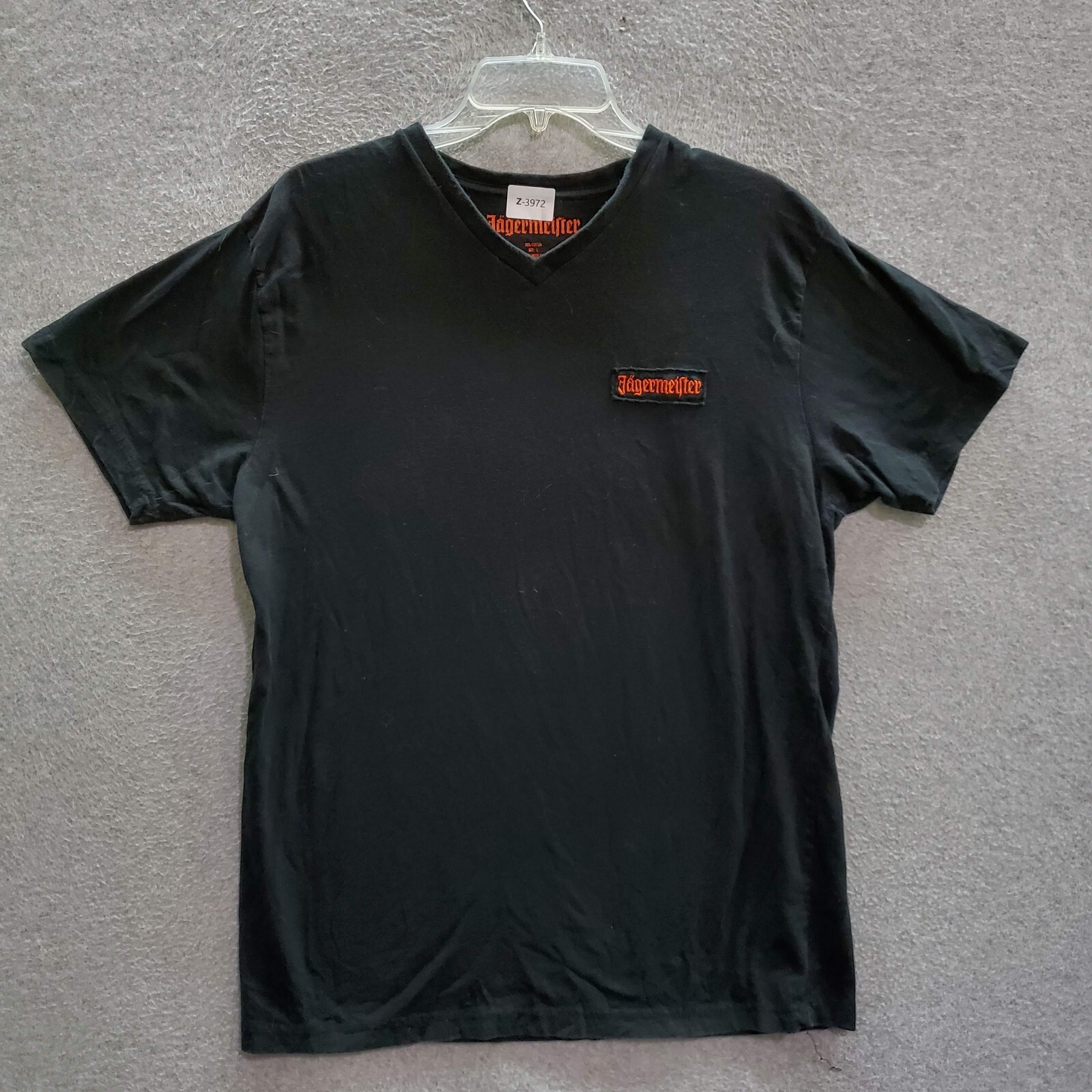 Jagermeister Men TShirt Large Black Embroidered Logo Short Sleeve V Neck Tee eBay