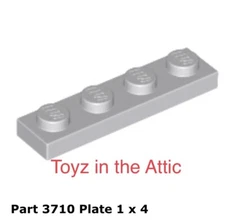 Lego 2x 3710 Light Bluish Gray Plate 1 x 4 10497