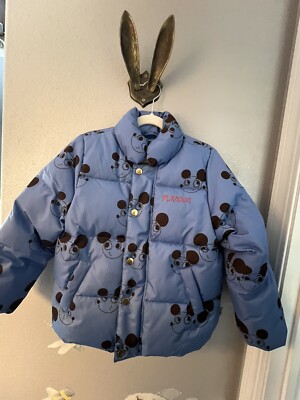 Mini Rodini Swedish Design Blue Ritzratz Puffer Unisex Jacket Size 6-7