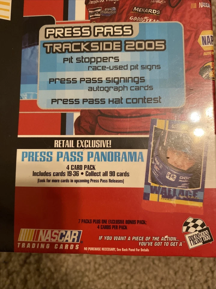 2005 press pass Trackside 2005 Nascar Racing Blaster Box 7 Packs Factory Sealed - Image 3 of 4