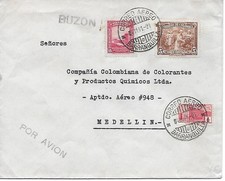 1941 Colombia Barranquilla to Medellin Air Mail Cover Unlisted Flight