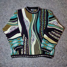 Vintage Tundra Style 3D Knit Sweater 90's Coogi Style Size XL Tall Men's